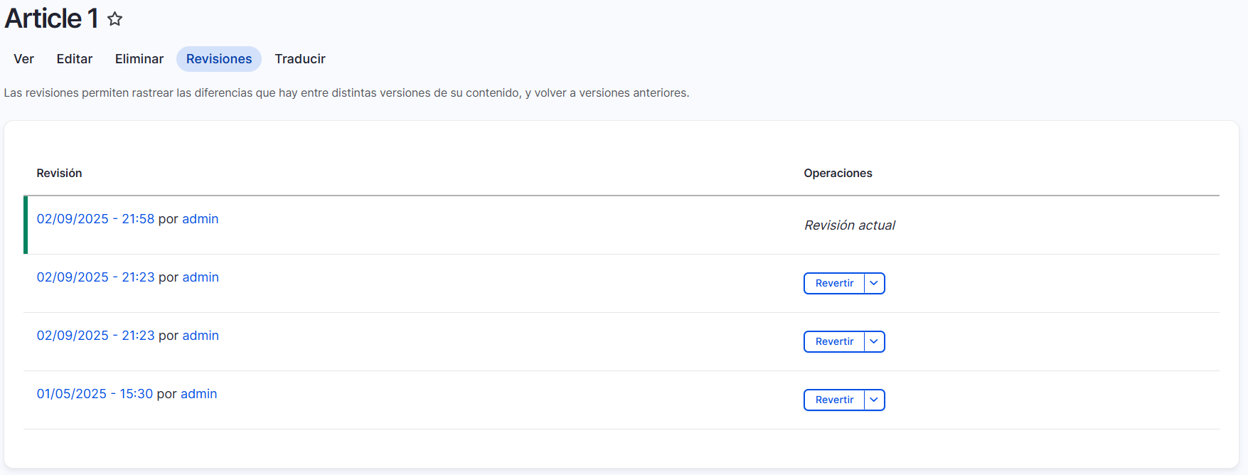 flujo de trabajo configuración administración de revisiones