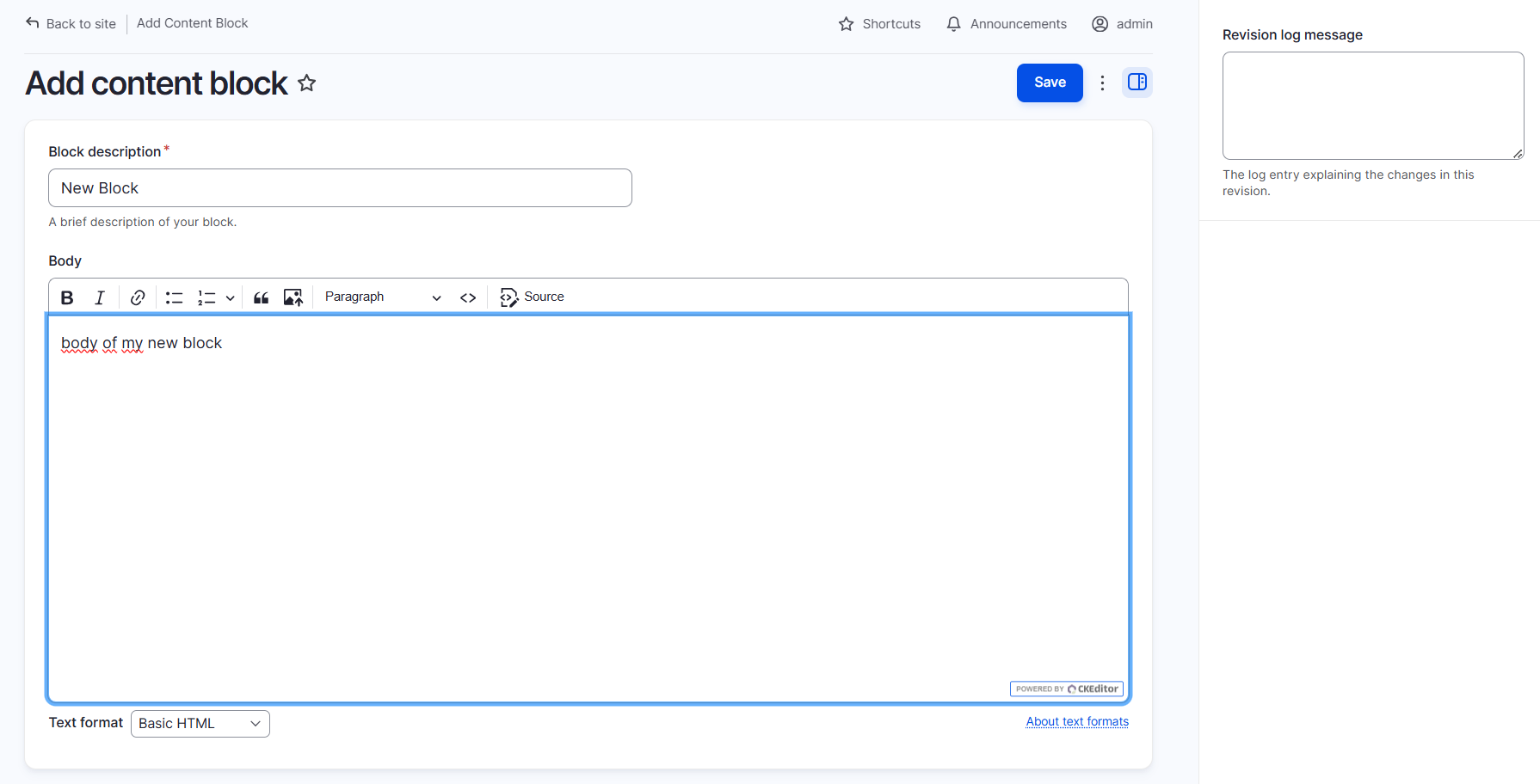 admin config add content block content 
