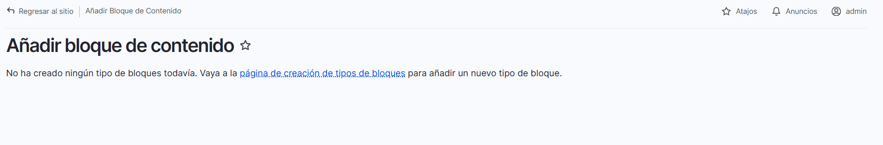 admin structure add block content añadir bloque de contenido